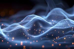 Futuristic Digital Waveform with Glowing Particles for Technology and Innovation Concept photo