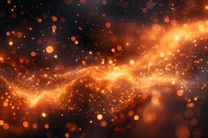 Enchanting Abstract Golden Bokeh Lights for Festive Design and Backgrounds photo