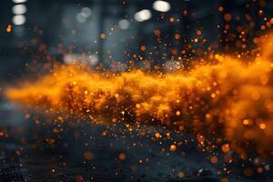 Fiery Sparks in Industrial Setting with Orange Bokeh Effects for Dynamic Designs photo