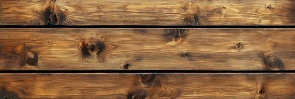 Rustic wooden planks with distinct grain patterns and knots glow in soft, warm light highlighting their unique texture photo