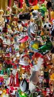 Lots of different Christmas tree decorations. Hanging Christmas tree decorations photo
