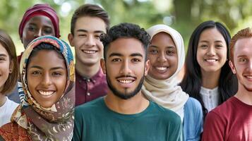 A group of young people smiling together photo