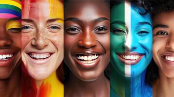 A group of women with painted faces photo