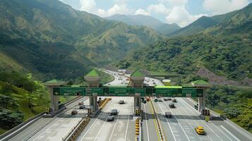 A highway with cars on it photo