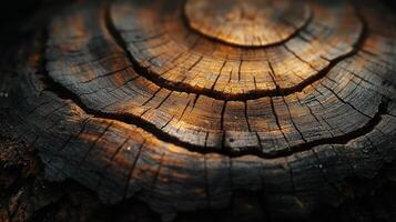 A close up of a tree stump with a dark background photo