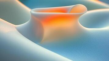 Abstract 3D render Soft curves and warm light photo