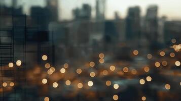 City lights blurred bokeh effect at night photo