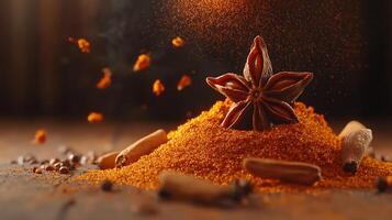 Intricate Spice Textures Illuminated in Stunning High-Resolution Close-Ups photo