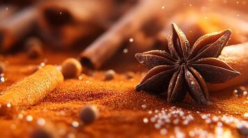 Hyper-Realistic Spice Textures Enhanced by Stunning Natural Lighting Techniques photo