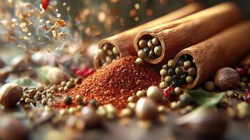 Natural Lighting Creates Hyper-Realistic Close-Ups of Spices in High Definition photo