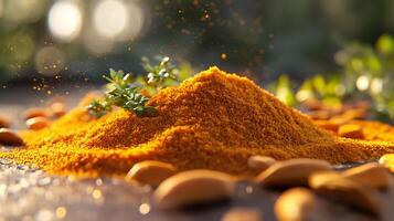 Hyper-Realistic Spice Photography in Natural Light with Stunning Texture Details photo
