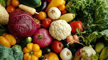 Vibrant, fresh vegetables in a close-up shot bursting with color photo