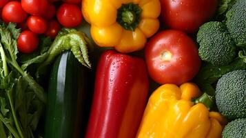 A close-up of fresh, colorful vegetables displaying nature finest hues photo