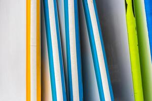 Surf boards in a stack photo
