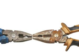 Old rusty pliers from the home shed for repair photo