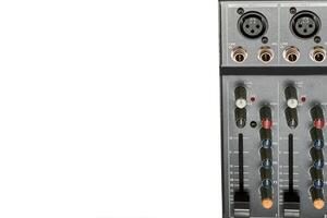 Mixing console for controlling the volume, frequencies of musical instruments photo