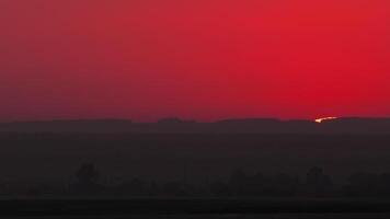 Sunset red sky. The sun is setting. Evening twilight, beautiful sunset video