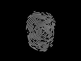 Fingerprint security identity. Thumbprint for crime scenes or id authentification photo