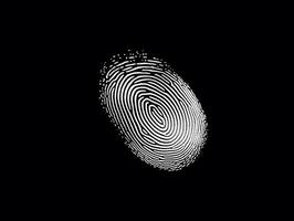 Fingerprint identity. Thumbprint for crime scenes or id authentification photo