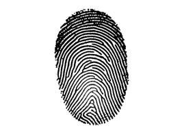 Fingerprint identity. Thumbprint for crime scenes or id authentification photo