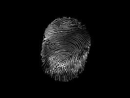 Fingerprint security identity. Thumbprint for crime scenes or id authentification photo