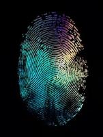 Fingerprint identity. Thumbprint for crime scenes or id authentification photo