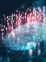 Fingerprint identity check. Thumbprint for crime scenes or id authentification photo