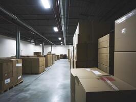 Empty Logistics Boxes Delivery Cardboard Packaging Carton shipping photo