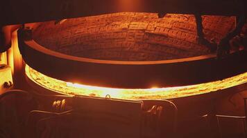 Molten Metal within an Industrial Furnace Setting and Its Significance in Manufacturing Processes. Stock Clip video