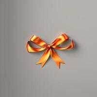 Set of beautiful orange silk bow decorations. photo