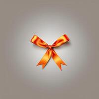 Set of beautiful orange silk bow decorations. photo