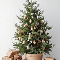 Christmas tree with vintage decorations. photo