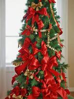 Christmas tree with vintage decorations. photo