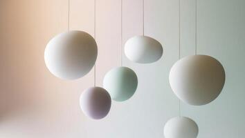 serenity of smooth shapes floating in a gradient space. photo