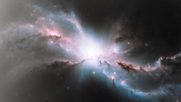 Cosmic Nebula with Stars and Galaxy Clouds. photo