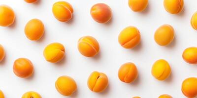Small group of apricots in a slightly irregular pattern, food photography photo