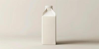 An unopened carton of almond milk displayed on a plain white background with no additional items, culinary photography photo