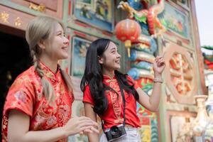 Celebrating chinese new year joyful revelries in a vibrant cultural setting captured moments festive atmosphere optimistic perspectives photo