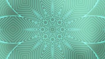 Teal geometric patterns radiating from central star. Suitable for abstract backgrounds, tech designs, or modern art concepts. video