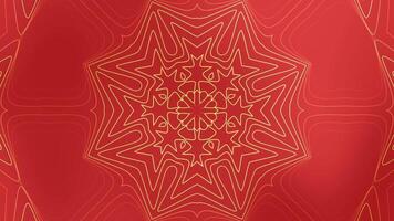 Gold lines create a striking geometric star pattern against a vibrant red background. Ideal for luxury and abstract graphic designs. video