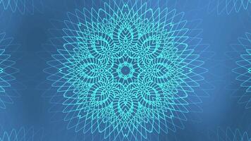 Blue turquoise intricate mandalalike designs on dark blue, suitable for backgrounds, prints, and digital artwork with an artistic touch. video