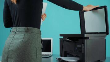 How to scan documents using a multifunction printer in a home office setup video