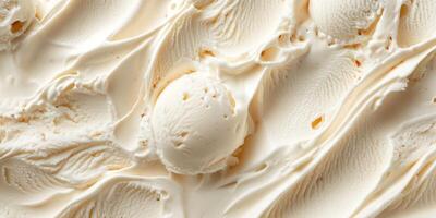Close-up of melting dairy-free ice cream, with soft edges and a smooth, creamy texture, gastronomy photography photo