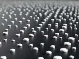 white circle dots texture on black background. photo