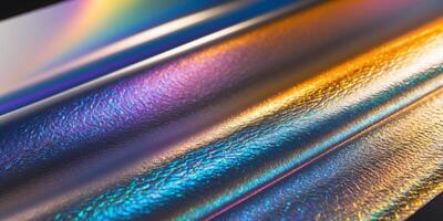 Holographic foil texture with a spectrum of colors. photo