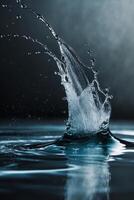 Captivating splash of water on dark background an abstract display of liquid motion. photo