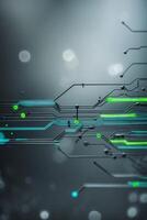 Abstract technology background with connecting lines and dots forming a futuristic network. photo