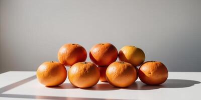 A captivating display of ripe grapefruits arranged meticulously for the shoot. photo