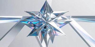 triangular bloom a holographic flower composed of triangles its. photo