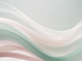 An Abstract Layered Design of Soft Waves in Pastel Colors Resembling Flowing Fabric or Water. photo